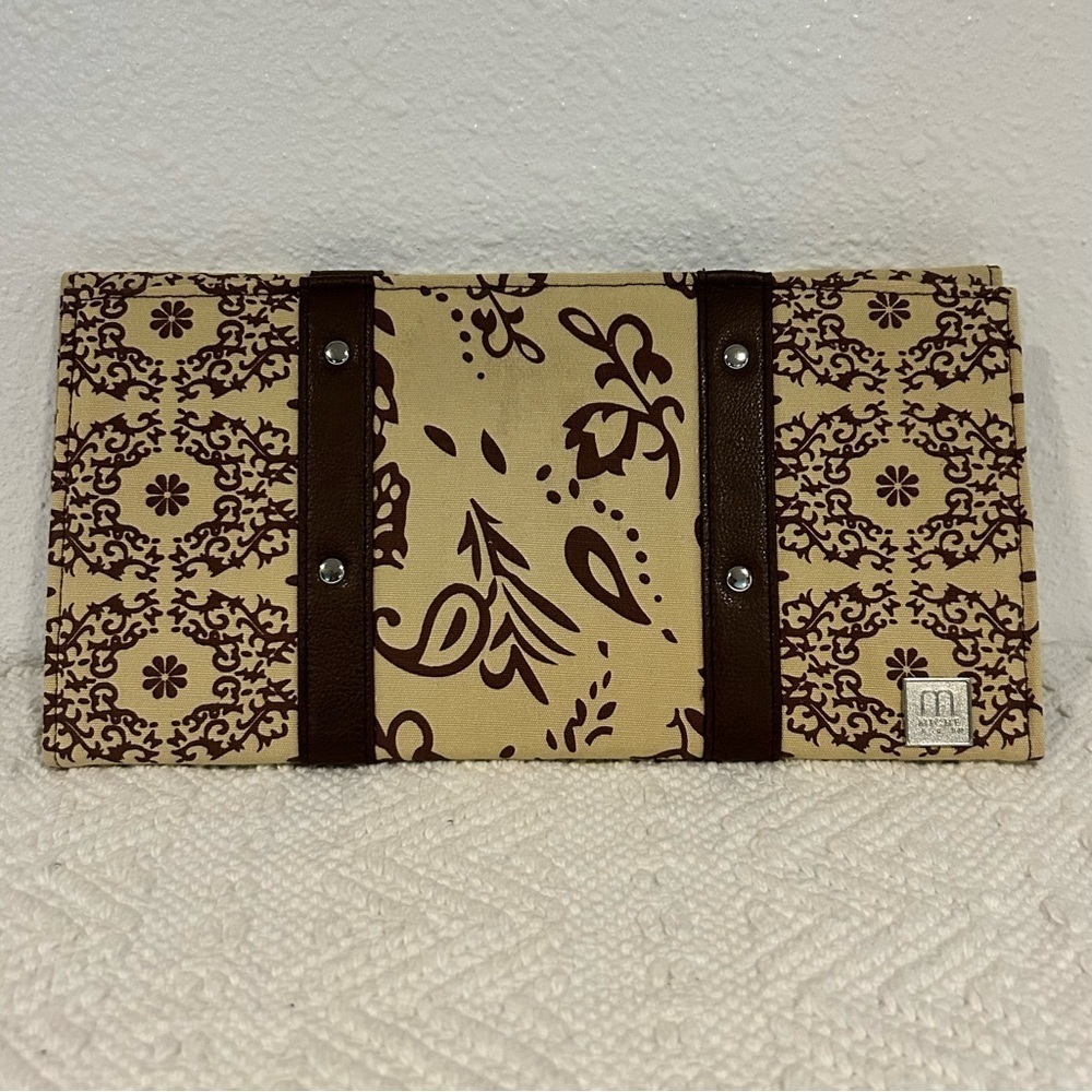 Miche Vintage Alina Purse Shell Cover Floral Beige and Brown Fabric